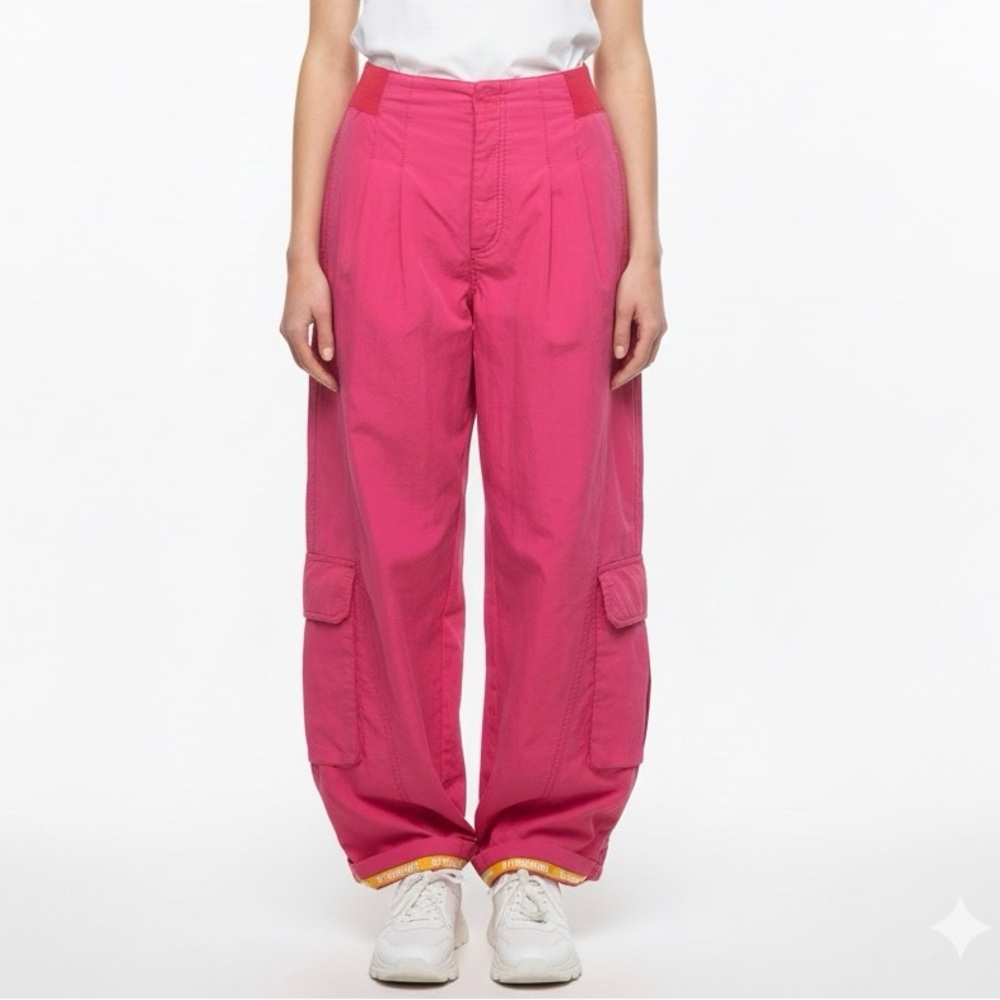 Free People Movement Mesmerize Me Hot Pink Cargo Windbreaker Pants S